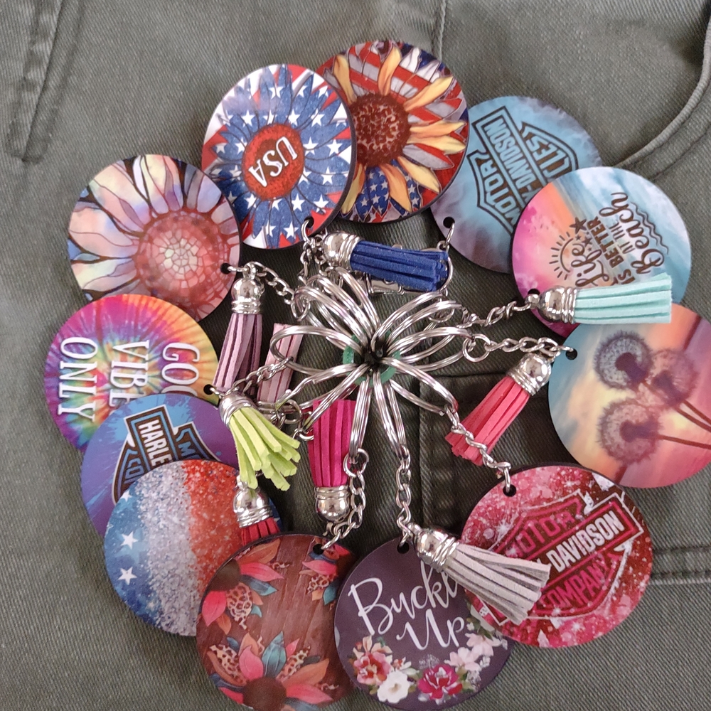 12 Handmade Vibrant Keychains